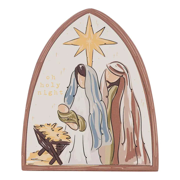 Glory Haus Neutral Nativity Wood Block