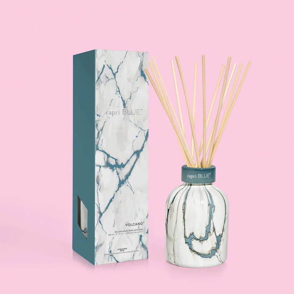 capri BLUE Volcano Modern Marble Petite Reed Diffuser, 5.7 fl oz