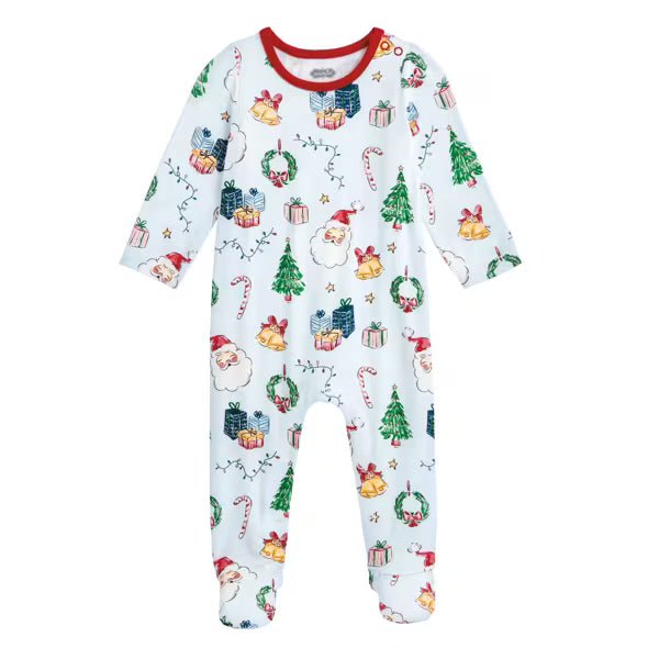 MUD PIE BLUE CHRISTMAS BABY SLEEPER