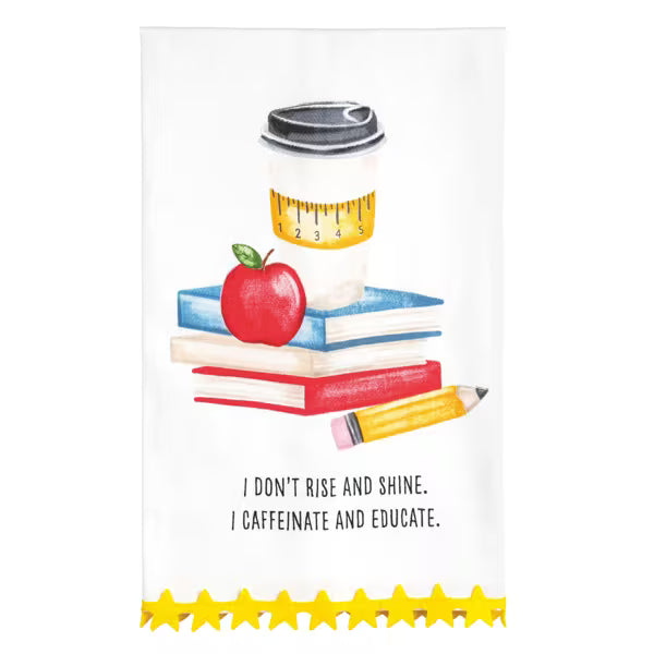 MUD PIE RISE & SHINE TEACHER TRIM TOWEL