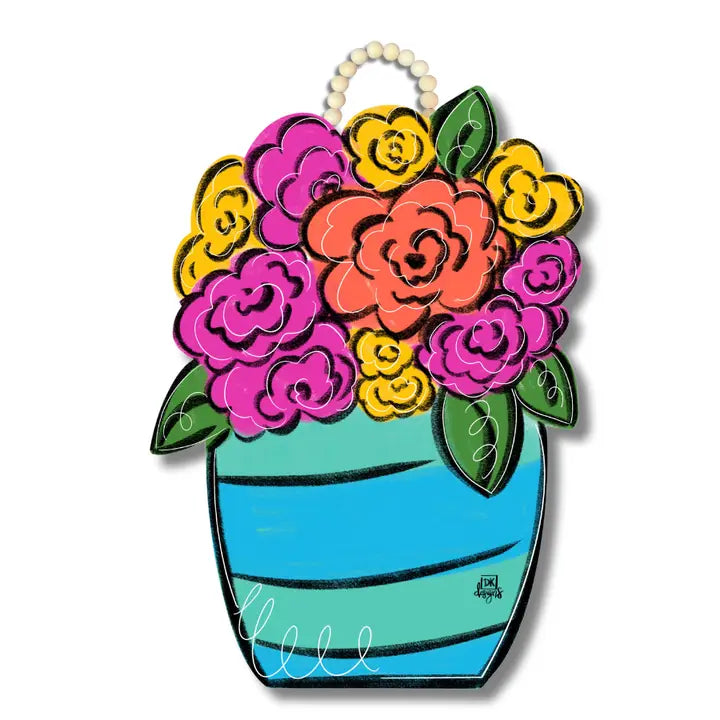 Dk Designs Blues Line Flower Jar Large Hanger