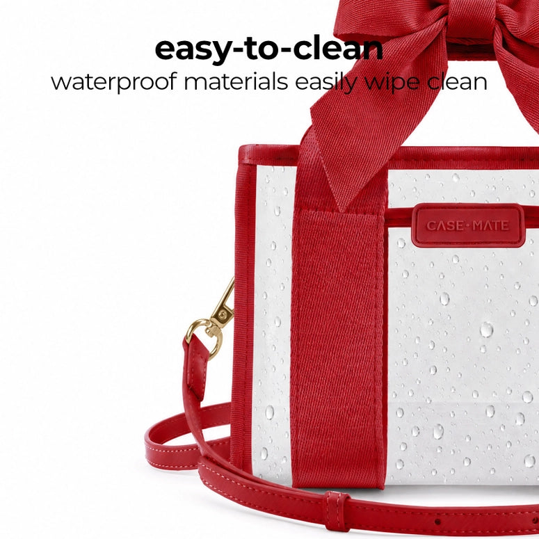 Case-Mate Clear Stadium Bag-Varsity Red Bow