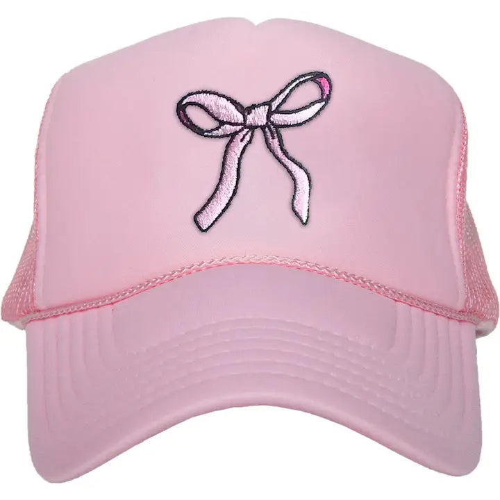 Katydid Coquette Pink Bow Trendy Foam Trucker Hat