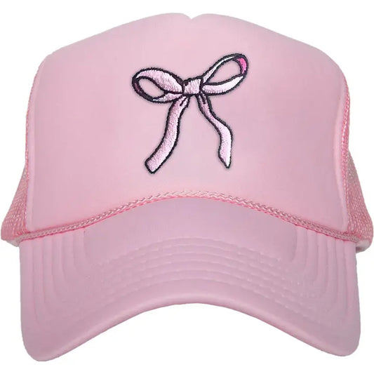 Katydid Coquette Pink Bow Trendy Foam Trucker Hat