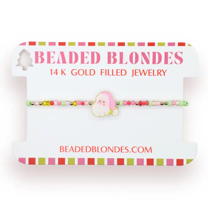 Beaded Blondes Santa Bracelet On Color