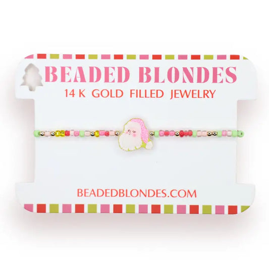 Beaded Blondes Santa Bracelet On Color