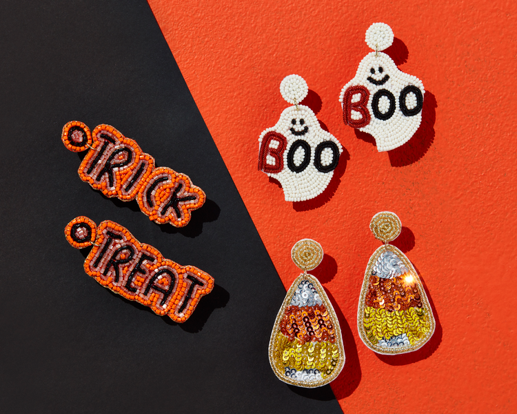 MUD PIE TRICK OR TREAT BEADED EARRINGS