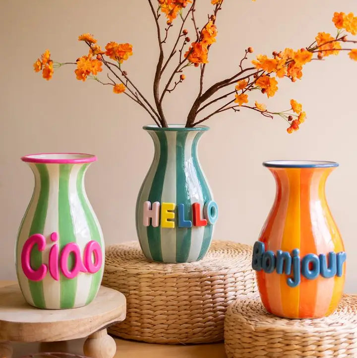 Kalalou Ceramic Hello Vases