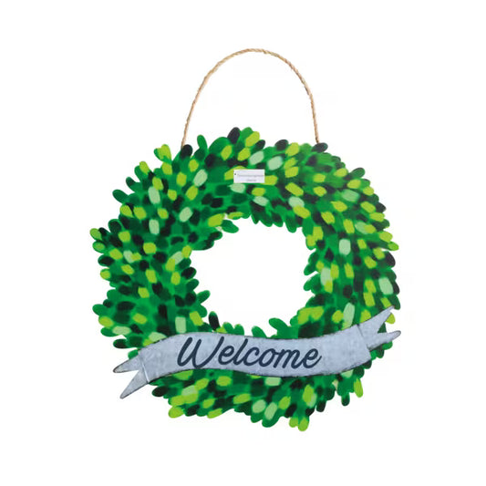MUD PIE WELCOME TIN WREATH