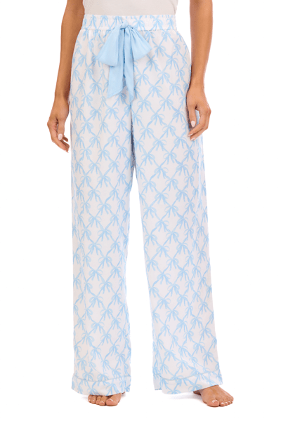 MUD PIE BLUE BOW PAJAMA PANTS