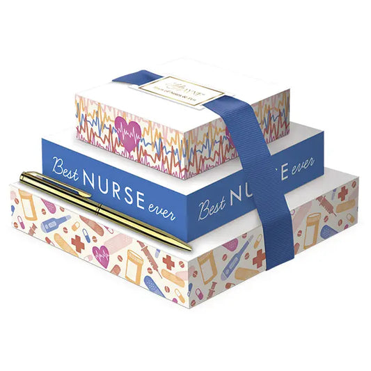 Lady Jayne Tower of Notes with Pen - Nurse Icons