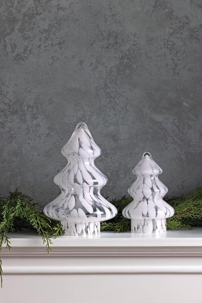 MUD PIE SMALL WHITE TORTOISE GLASS TREE