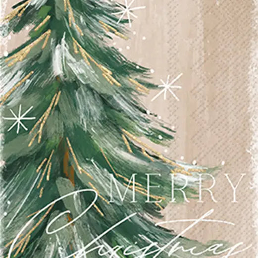 Paper Guest Towels Pk/16 Gilded Painterly Tree Christmas