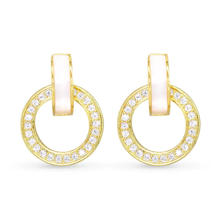 Amanda Blu Mop Cz Hoop Earrings