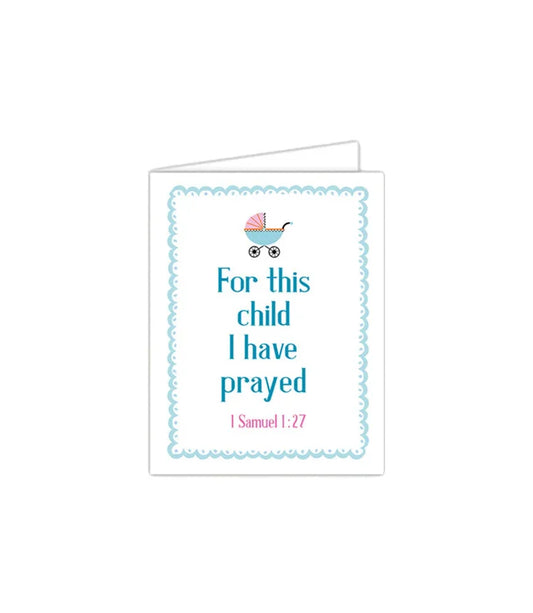 Standing on the Word Notecard Baby Carriage with verse: 1 Samuel 1:27 for this child