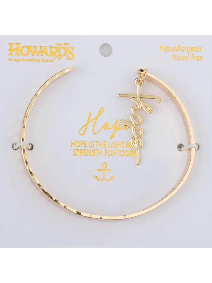 Howard's Inspirational Nina Hope Charm Cuff Bracelet