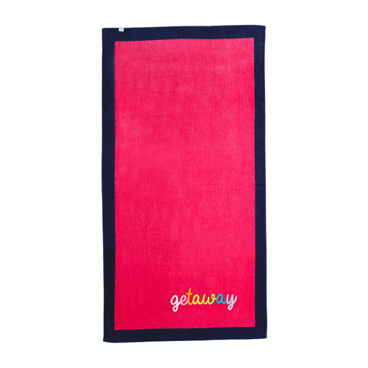 MUD PIE PINK BOUCLE BEACH TOWEL