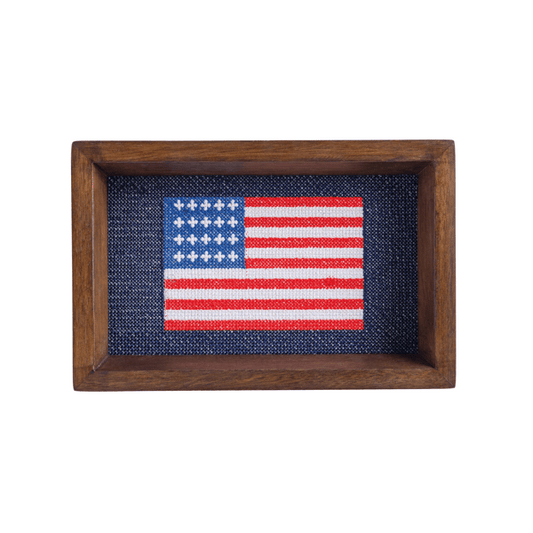 MUD PIE NEEDLEPOINT FLAG TRAY