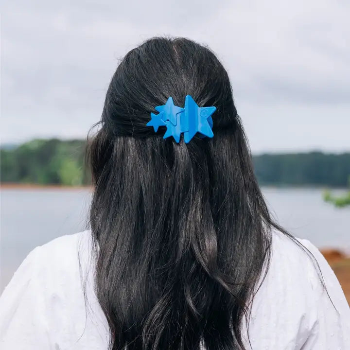 Teleties Flat Hair Clip | Medium | Blue Shooting Star