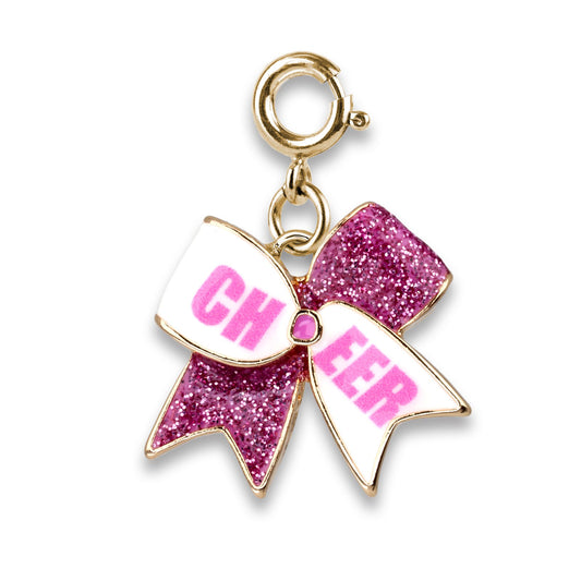 Charm It! Gold Glitter Cheer Bow Charm