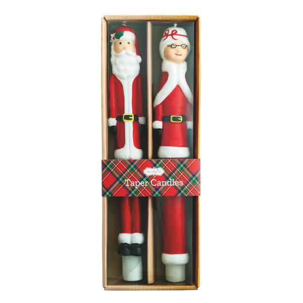 MUD PIE MR. AND MRS. CLAUS TAPER SET