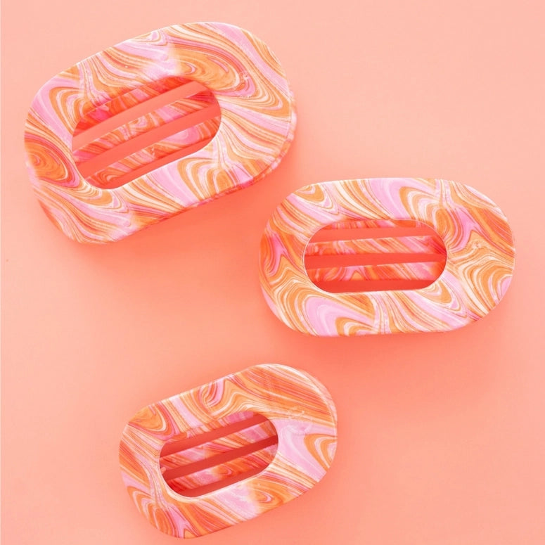 Teleties Just Keep Swimming | Large | Flat Round Hair Clip