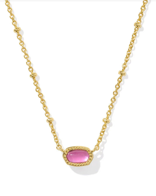 KENDRA SCOTT MINI ELISA SATELLITE SHORT PENDANT NECKLACE GOLD AZALEA ILLUSION