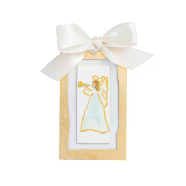 MUD PIE GOLD MUSIC ANGEL ACRYLIC ORNAMENT