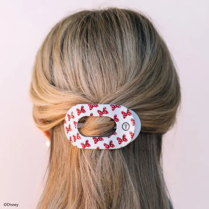 Teleties Flat Round Hair Clip | Medium | Minnie Mouse Loves Her Bows!