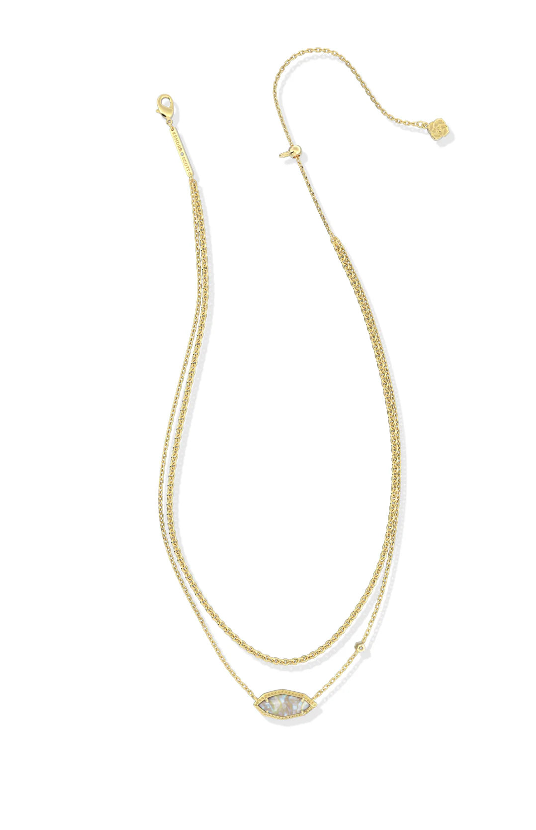 KENDRA SCOTT OPHELIA MULTI STRAND NECKLACE GOLD IRIDESCENT ABALONE