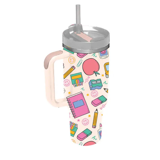 Jane Marie School Days 30 oz. Tumbler with Straw and Handle