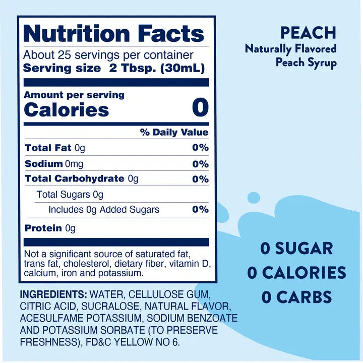 Jordan's Skinny Mixes Sugar Free Peach Syrup