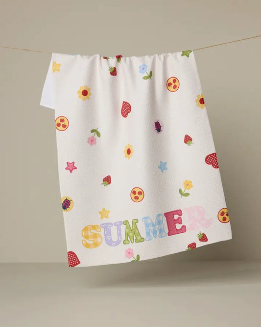 Geometry Summer Alphabet Tea Towel