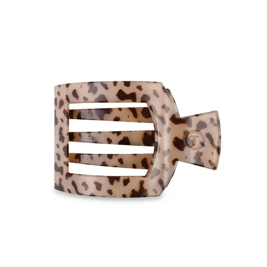 Teleties Square Flat Hair Clip | Med. | Blonde Tortoise