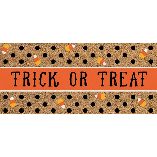 Evergreen Enterprises Trick or Treat Halloween Flocked Coir Sassafras Switch Mat