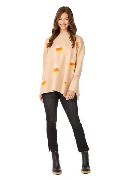 MUD PIE HALLOWEEN JACQUARD ONE SIZE SWEATER