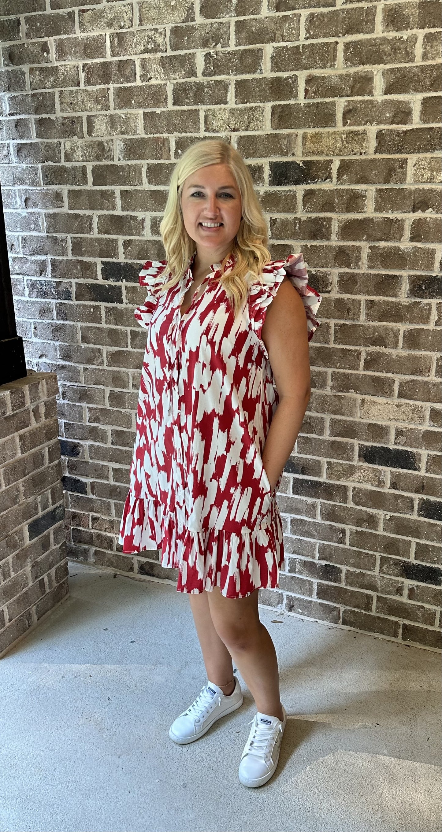 Michelle Mcdowell  Dress Abby Tailgait Time Crimson/White