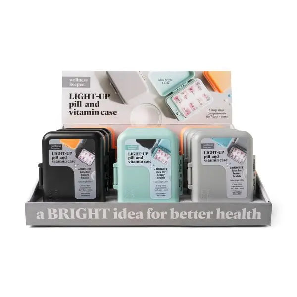 Wellness Keeper Light Up Pill and Vitamin Case