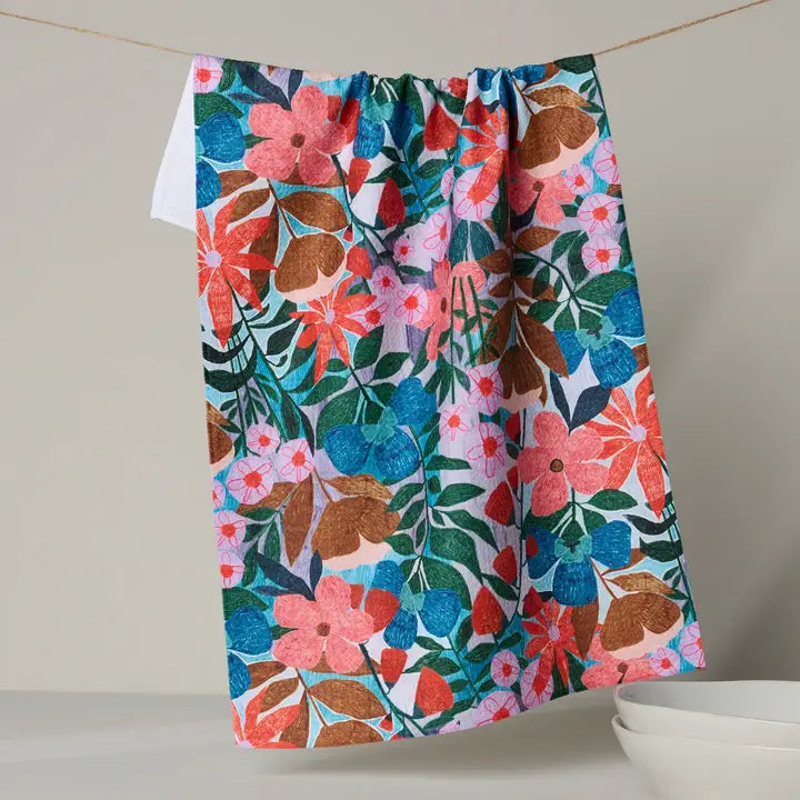 Geometry Bloom Entangled Tea Towel