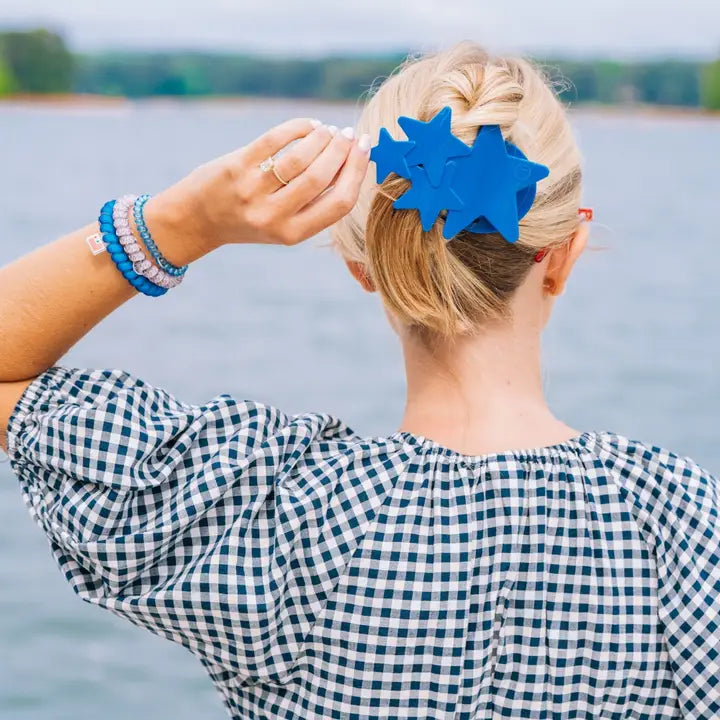 Teleties Flat Hair Clip | Large | Blue Shooting Star