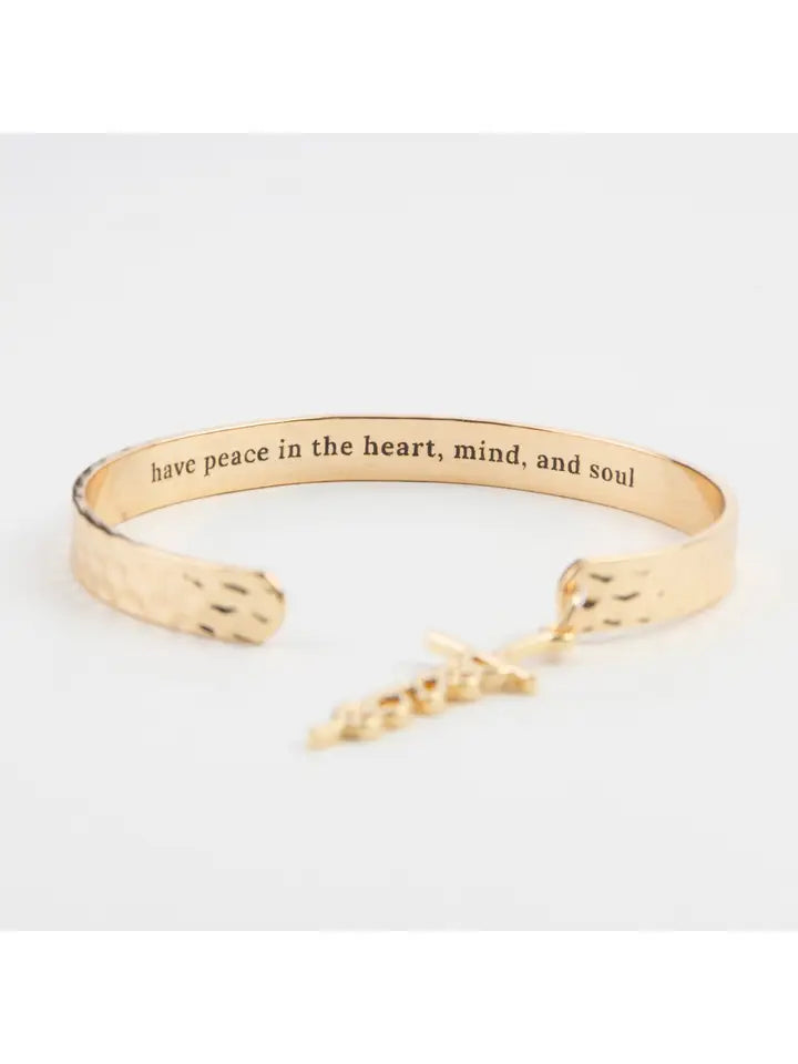 Howard's Inspirational Nina Peace Charm Cuff Bracelet