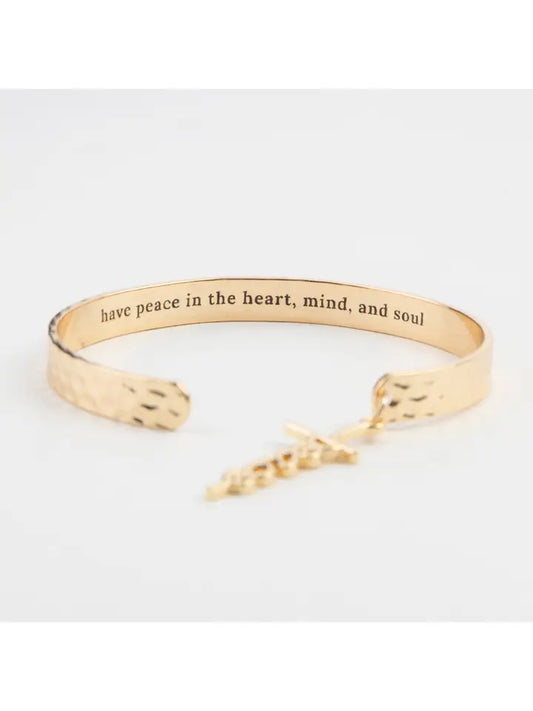 Howard's Inspirational Nina Peace Charm Cuff Bracelet