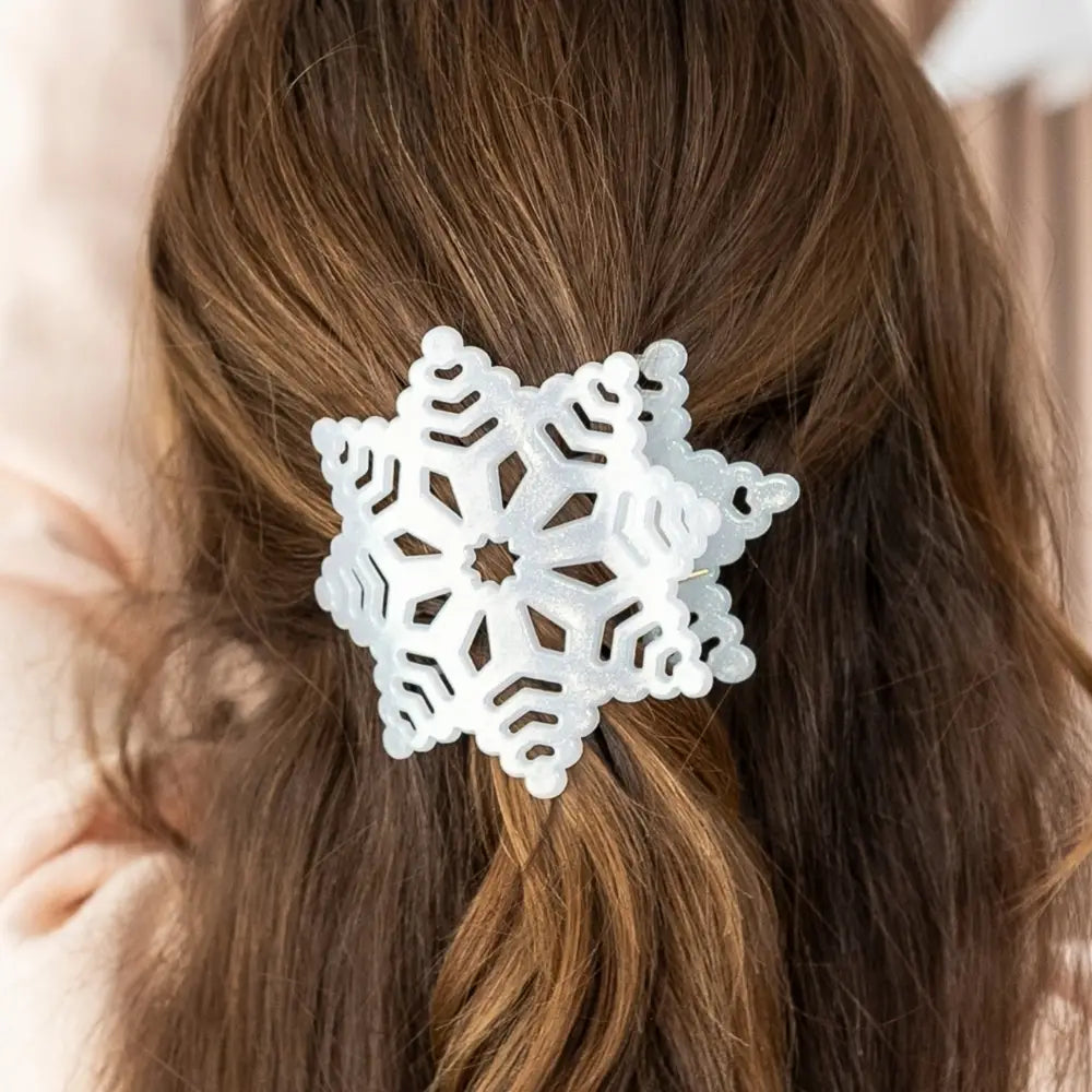 Teleties Glitter Snowflake | Flat Hair Clip