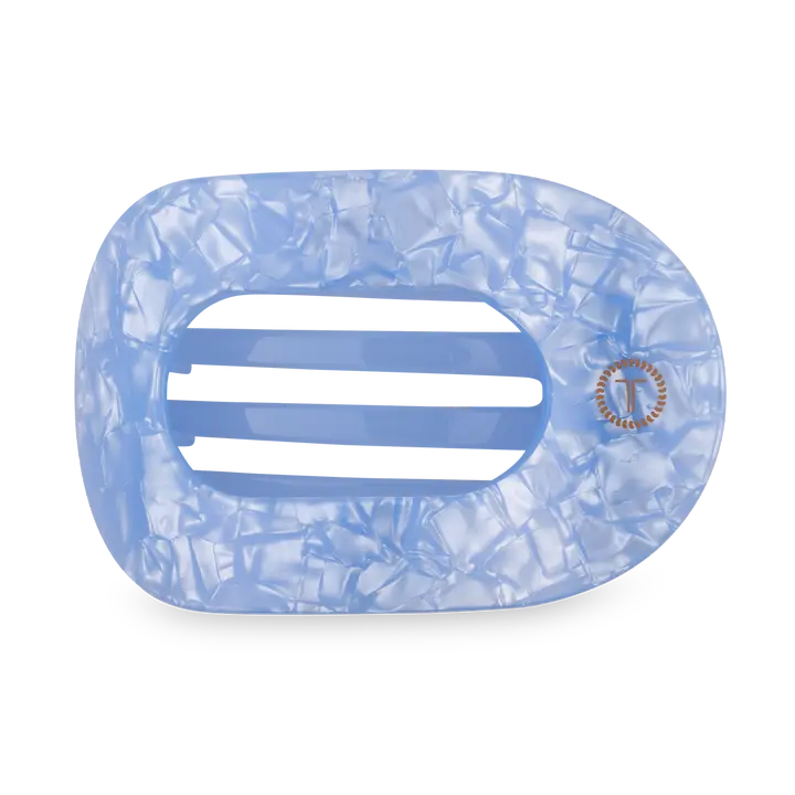 Teleties Flat Round Hair Clip | Small | Blue Lagoon