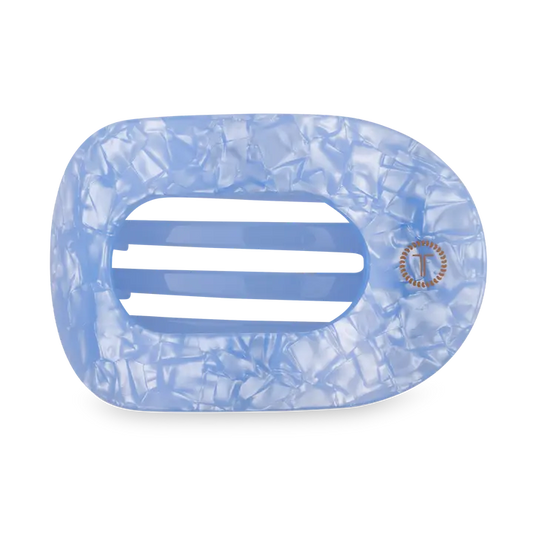 Teleties Flat Round Hair Clip | Small | Blue Lagoon