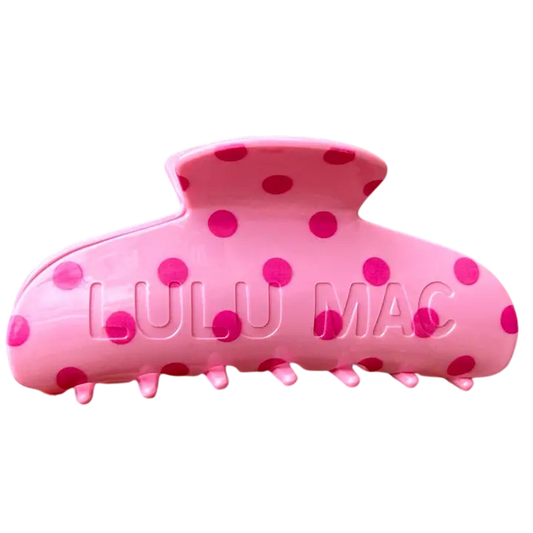 Lulu Mac Hair Clips-Pink/Hot Pink Dot