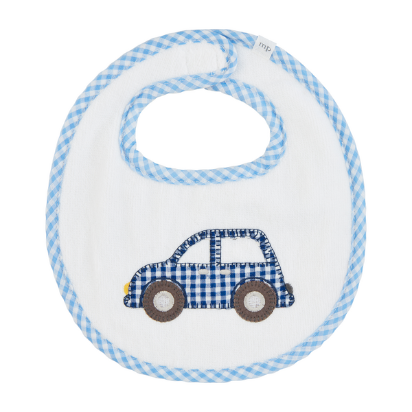 MUD PIE CAR APPLIQUE TERRY BIB