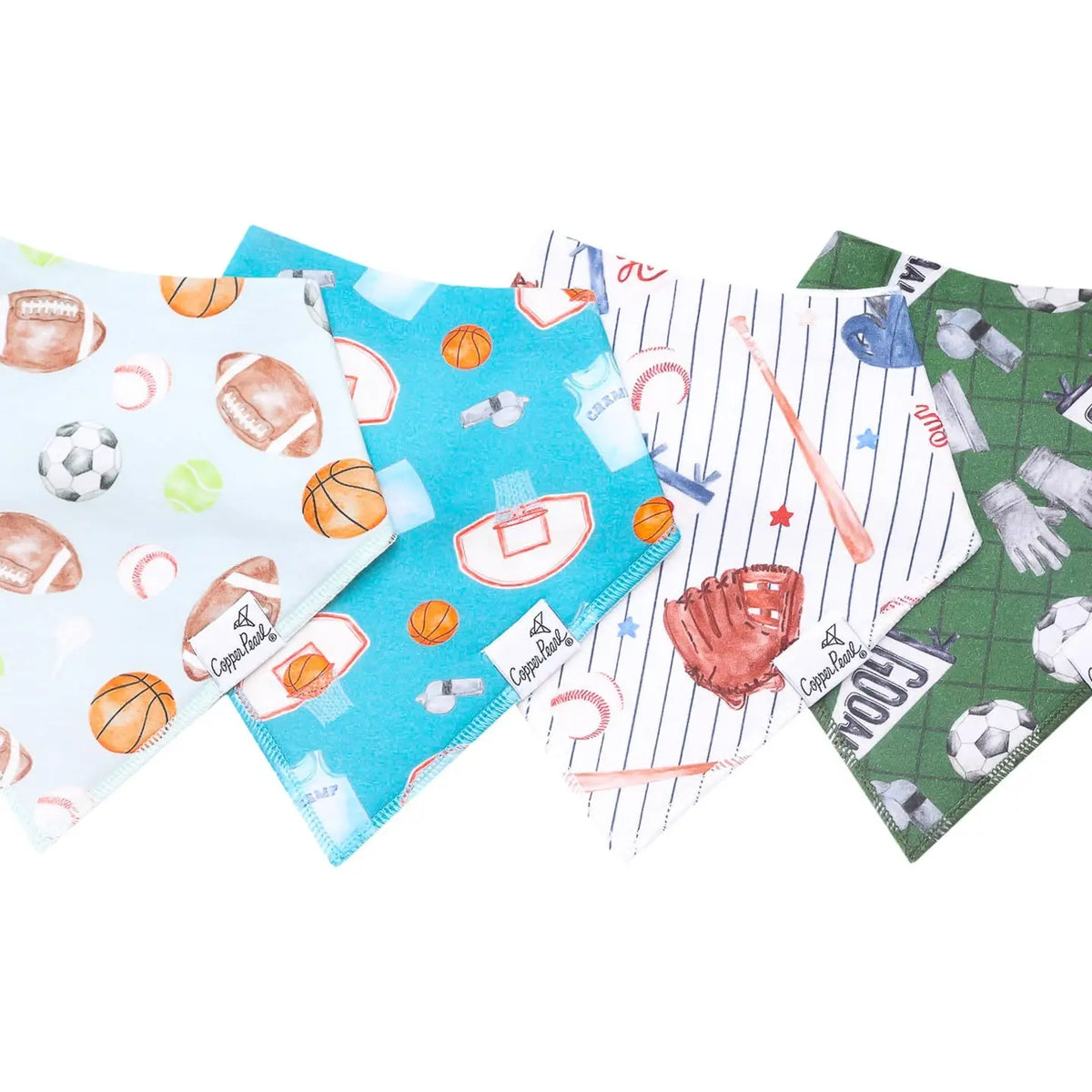Copper Pearl 4 Pack Baby Bandana Bibs - All Star