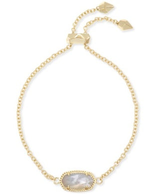 KENDRA SCOTT ELAINA DELICATE CHAIN BRACELET GOLD IVORY MOTHER OF PEARL