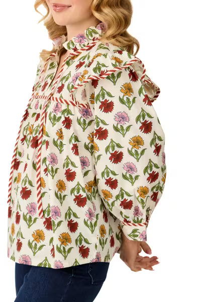 MUD PIE HARVEST BLOCK PRINT TOP
